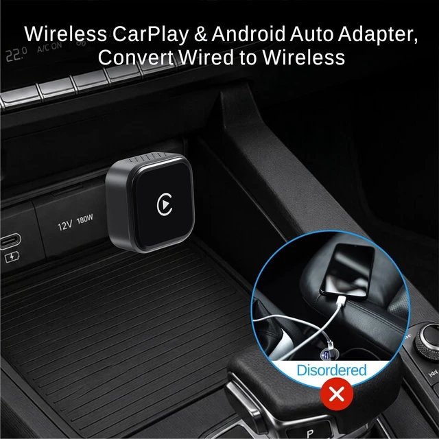 Alt view image 2 of 7 - 2026 Upgraded Wireless CarPlay Adapter for iphone & Android Auto, 2-in-1 | Converts Factory Wired Apple CarPlay/Android Auto to Wireless, iOS 10+/Android 11+, Fast Auto Reconnect, Remembers 2 Phones
