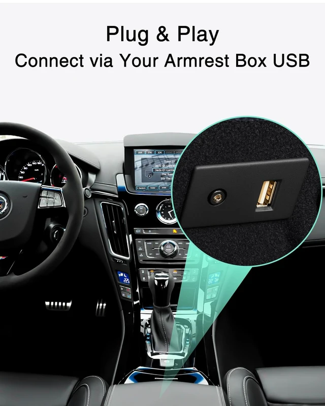 Alt view image 6 of 7 - CHOOCL Bluetooth Adapter for 2008-2012 Cadillac,CTS AUX+USB Music Receiver | Qualcomm aptX HD audio with steering wheel controls & song info display. AUX+USB plug and play. iOS/Android compatible.