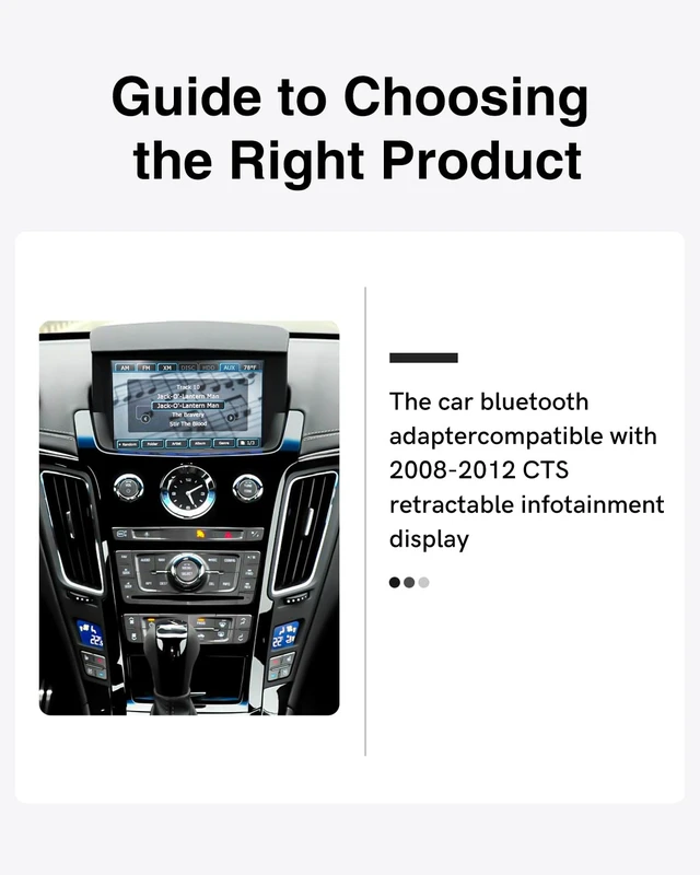Alt view image 5 of 7 - CHOOCL Bluetooth Adapter for 2008-2012 Cadillac,CTS AUX+USB Music Receiver | Qualcomm aptX HD audio with steering wheel controls & song info display. AUX+USB plug and play. iOS/Android compatible.