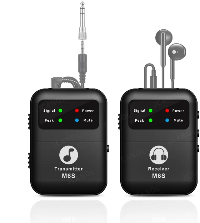 Main image of JCANOL Wireless in Ear Monitor System, 2.4G Stereo Wireless IEM System with Beltpack Transmitter Receiver Auto-Pairing, 164ft for Studio, Band, Live Performance