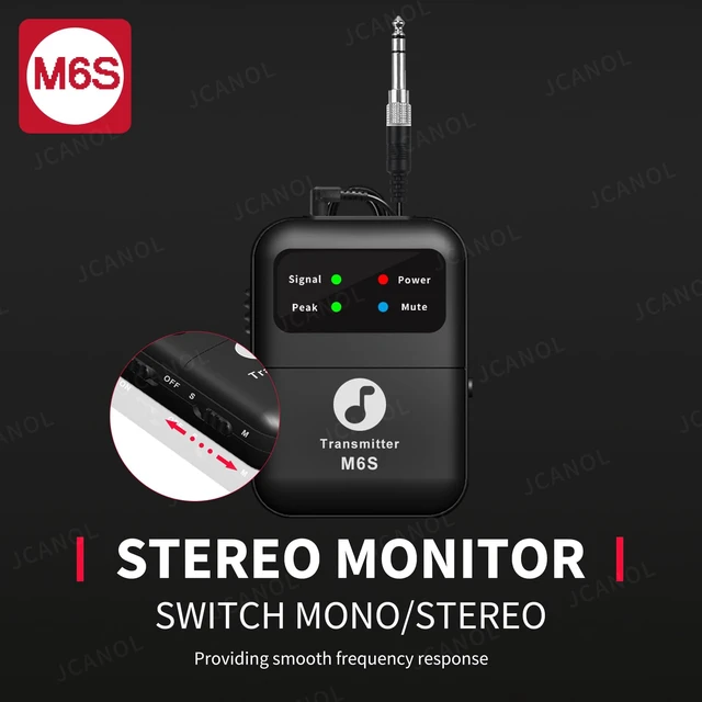 Alt view image 4 of 7 - JCANOL Wireless in Ear Monitor System, 2.4G Stereo Wireless IEM System with Beltpack Transmitter Receiver Auto-Pairing, 164ft for Studio, Band, Live Performance