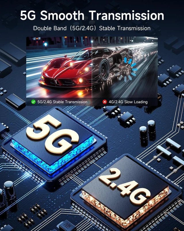 Alt view image 4 of 6 - CZGG Wireless HDMI Transmitter and Receiver, 164FT Long-Range Low Latency Audio & Video 4K Decoding 1080P Output, 5G/2.4G Dual-Band Stable Connection, Plug & Play for Laptop,PC,TV,Projector,Camera