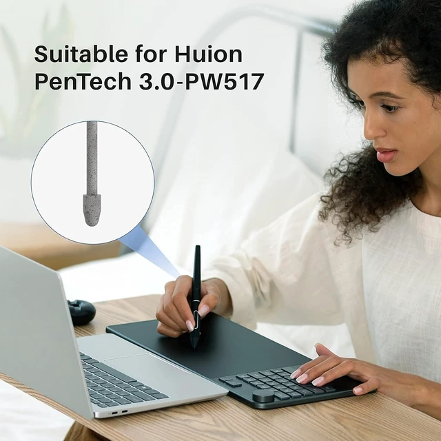 Alt view image 2 of 7 - Battery-Free Stylus PW517 with 2 Programmable Hot Keys Compatible with Kamvas 12/13/16 (2021), Kamvas 22/24 Series, Kamvas Pro 13/16 (2.5K), Kamvas Pro 24 (4K)