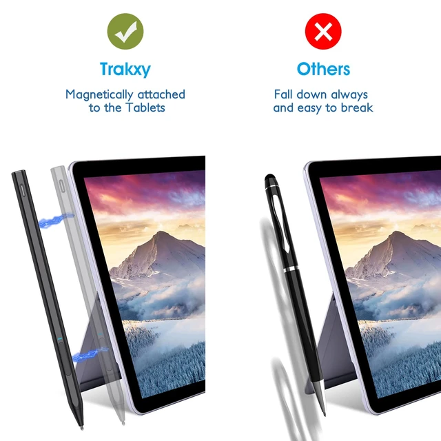 Alt view image 7 of 7 - Trakxy Magnet Surface Stylus Pen,Tilt 4096 Pressure Sensitivity,Black | Touch Pen for Microsoft Surface Pro X/9/8/7/6/5/4/3/Surface Laptop 5/4/3/2/1 Surface go 3/2/1 Book 2/1 Studio,Palm Rejection