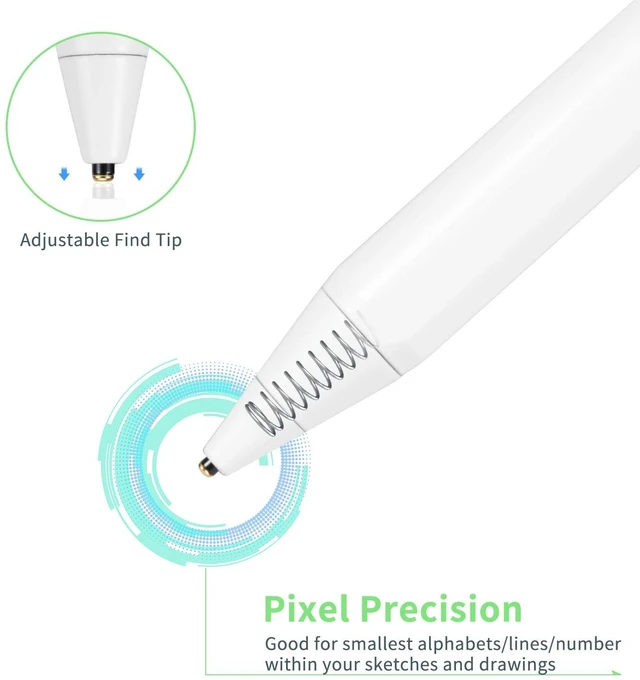 Alt view image 5 of 6 - Electronic Stylus for iPad 5th Generation 9.7" 2017 Pencil,Type-C Rechargeable Active Capacitive Pencil Compatible with Apple iPad 5th Gen 9.7-inch Stylus Pens,Good on iPad Drawing Pens,White