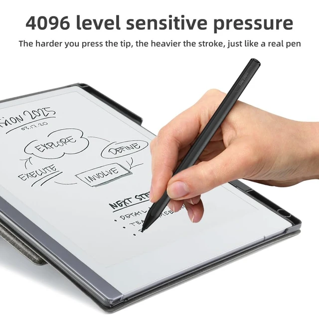Alt view image 4 of 6 - Stylus Pen for Remarkable 2/1 Pen, with Flip Eraser & Magnetic Attachment, 4096 Pressure Levels & Palm Rejection, No Charging Required, Includes 9 Extra Nibs