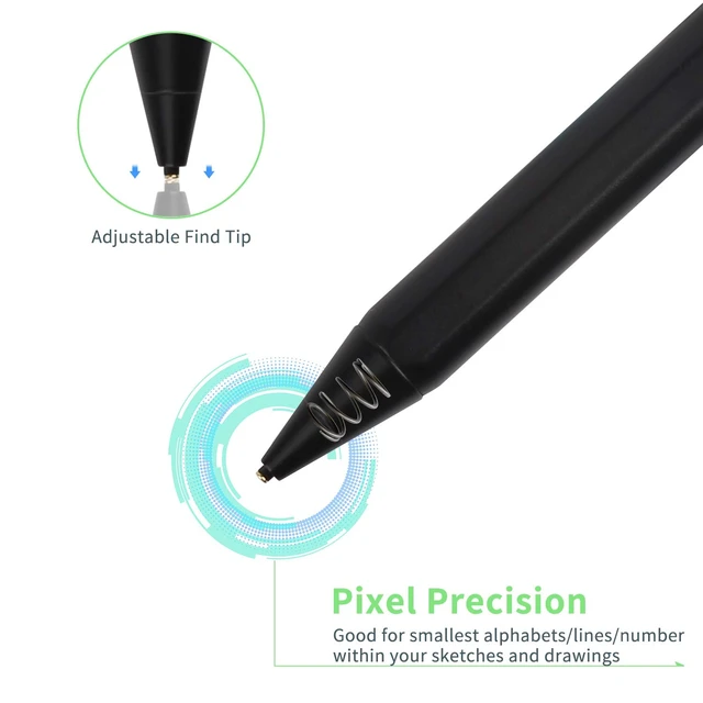 Alt view image 5 of 6 - Electronic Stylus for iPad Pro 9.7" Pencil,Active Capacitive Pencil Compatible with Apple iPad Pro 9.7-inch Stylus Pens,Good on Drawing and NotesType-C Rechargeable Pen, Black