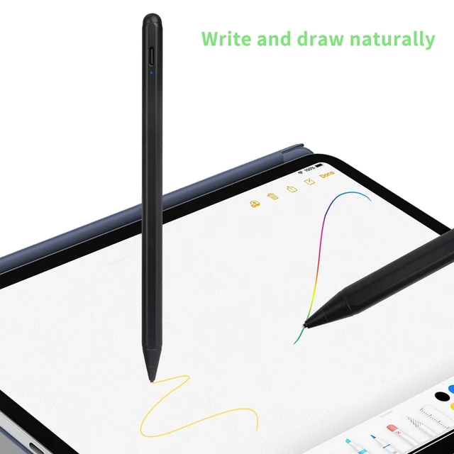 Alt view image 3 of 6 - Electronic Stylus for iPad Pro 9.7" Pencil,Active Capacitive Pencil Compatible with Apple iPad Pro 9.7-inch Stylus Pens,Good on Drawing and NotesType-C Rechargeable Pen, Black
