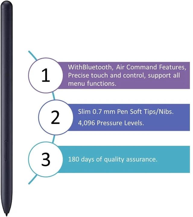 Alt view image 4 of 5 - Tab S8 S Pen (WithBluetooth) Replacement for Samsung Galaxy Tab S8/S8 Plus/S8 Ultra (EJ-PT870) All Versions Tab S8 Stylus Pen with 5*Tips