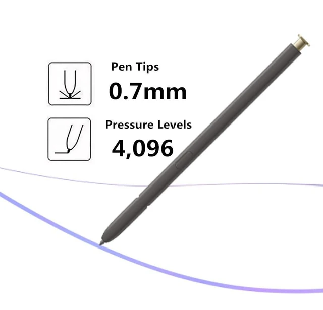 Alt view image 2 of 6 - Galaxy S24 Ultra S Pen Replacement for Samsung Galaxy S24 Ultra Stylus Touch S Pen All Versions + 5 x Nibs (Gray)