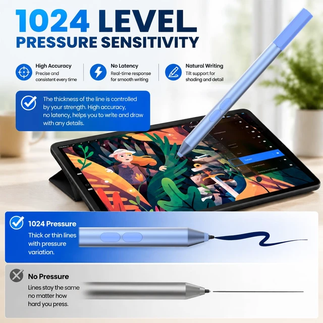 Alt view image 5 of 7 - Active Pen for Dell Inspiron 5379/5482/7306 (Only for Listed Models) | MPP Stylus for Inspiron 7500/7506/7573/7586, Latitude 3190/3390/7230, 300-Day Battery Life, Palm Rejection, 1024 Pressure