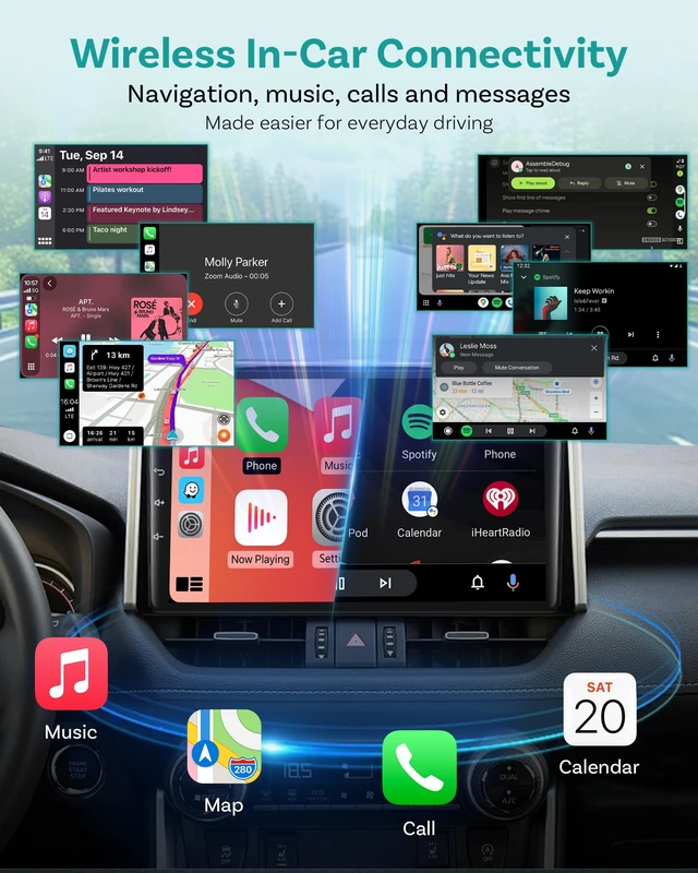 Alt view image 3 of 7 - OTTOCAST Mini Tube 2026 Wireless CarPlay & Android Auto Adapter | Plug & Play for iPhone & Android, Seamless Auto-Connect, Stable Performance, Premium Aluminum Design