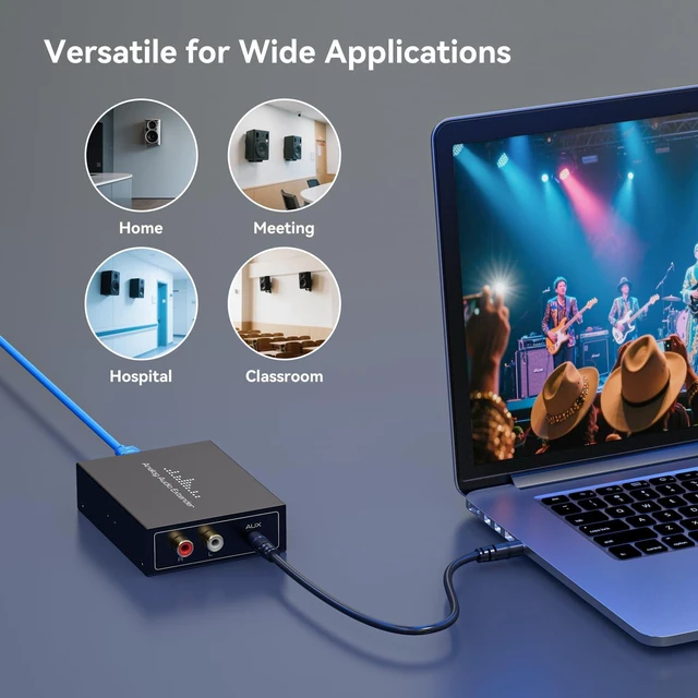 Alt view image 6 of 7 - Analog Audio Extender RCA 3.5MM Stereo Over Ethernet LAN Single Cat5e/6 Cable, up to 1640FT/500M No External Power Required for Home Theater Church AMP Long Distance Audio Transmission