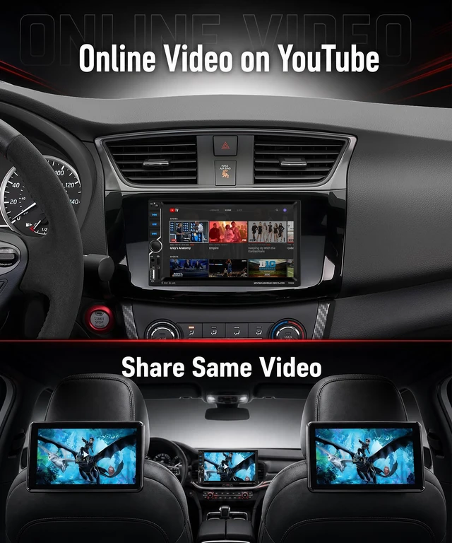 Alt view image 7 of 7 - Rimoody Double Din Wireless Carplay Car Stereo Android Auto, 7 Inch Touch Screen 2 Din Car Radio with Mirror Link Bluetooth FM EQ SWC Dual USB Fast Charge Support Backup Camera