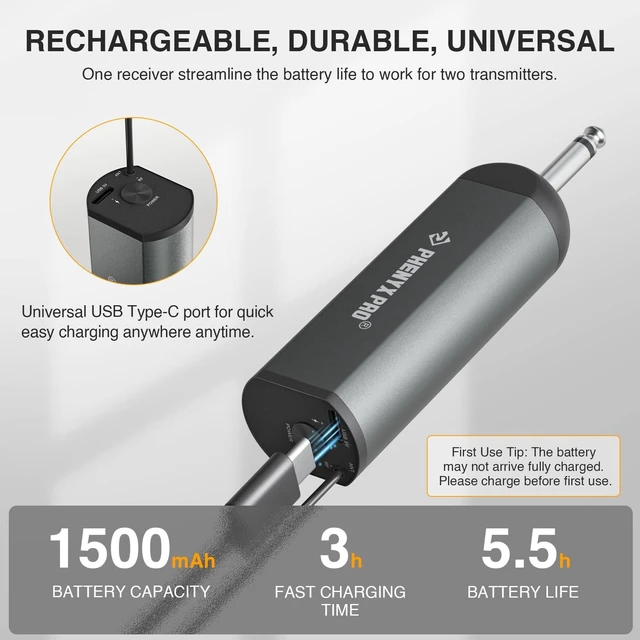 Alt view image 5 of 6 - Dual UHF Digital Wireless Handheld Microphone System PDP-2-2H | 2 Dynamic Handheld Mics, Mini Receiver, 15 Frequency Groups, Metal Build, Karaoke, Church Services, DJ Sets