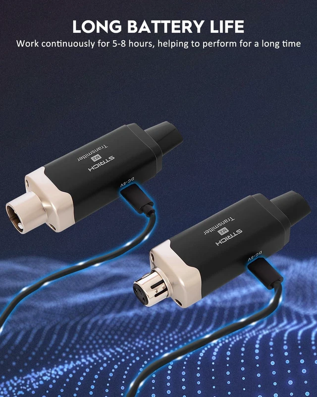 Alt view image 6 of 7 - M2 UHF Wireless XLR Mic Transmitter & Receiver, 16 Channels | For dynamic microphones; supports 9-24V phantom power and works with audio mixers and PA speakers