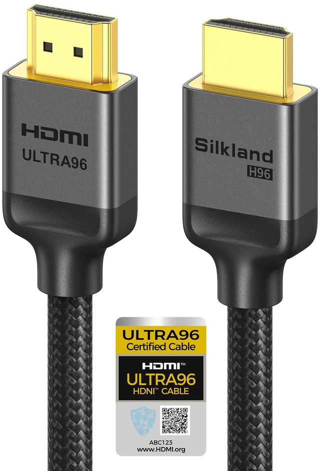 Main image of H96 Certified Ultra96 HDMI Cable 6.6FT, 96Gbps HDMI 2.2 Cable 16K | 16K@60hz, 8K@120hz, 4K@240hz High Speed HDMI Cord Braided, FRL, Lip, eARC, HDR10+, HDCP for Home Theater Soundbar PS5 Monitor