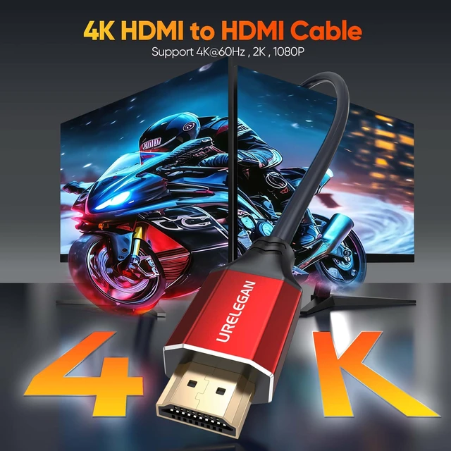 Alt view image 4 of 7 - URELEGAN HDMI Cable 6FT 5-Pack Red,4K HDMI 2.0 Cord 6 FT for Home Theater | 18Gbps & 4K@60Hz HDMI ARC Cable for Soundbar,Roku/Apple TV, PS5,Xbox,Projector,Gaming Monitor, Computer-Red Aluminum Housing