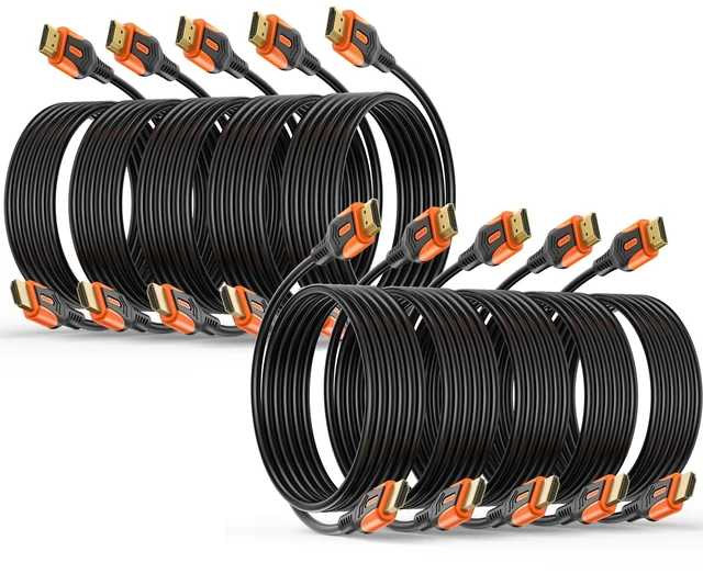 Main image of MOSIMLI 4K HDMI 2.0 Cable, 10FT, 10-Pack, 18Gbps | Long Reach for Home Theater and Gaming, 4K@60Hz, 2K@240Hz, HDR10, 3D, ARC, Dolby, HDCP 2.2