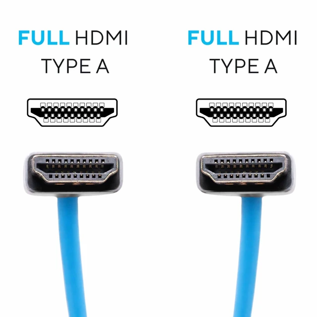Alt view image 2 of 4 - KONDOR BLUE | 7' Full HDMI 2.0 Straight Braided Cable | Type A Male to Male, 4K 60Hz 18Gbps, HDR, 3D, Reinforced | for On-Camera Monitors & Recorders | Blue