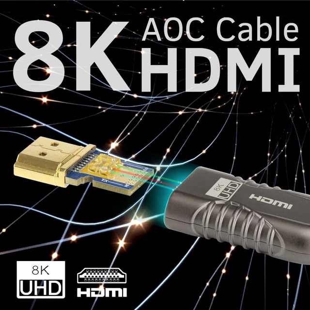 Alt view image 6 of 6 - phoossno Certified 8K HDMI 2.1 Fiber Optical Cable,10K Ultra High Speed HDMI Gen2 33ft 48Gbps 4K 120Hz 8K 120Hz 10K 120Hz, eARC Dolby Vision Atmos HDR10 RTX 3080/3090 4090 PS5 Xbox Sony LG C9/B9