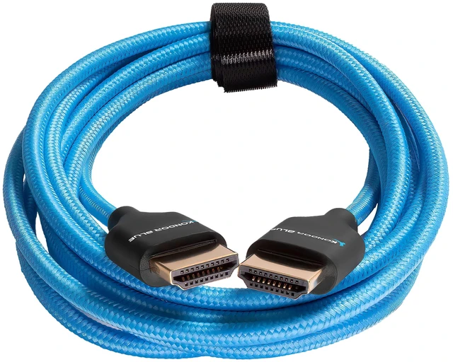 Main image of KONDOR BLUE | 7' Full HDMI 2.0 Straight Braided Cable | Type A Male to Male, 4K 60Hz 18Gbps, HDR, 3D, Reinforced | for On-Camera Monitors & Recorders | Blue