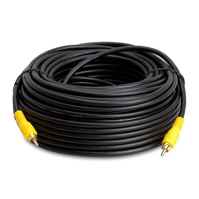 Alt view image 2 of 6 - Cmple - RCA Subwoofer Cable 100 ft Digital Coaxial Audio Cable Composite Audio/Video Cord 1-RCA Cable Male to Male Coaxial RCA Cables for Home Theater, Rear View Parking Camera