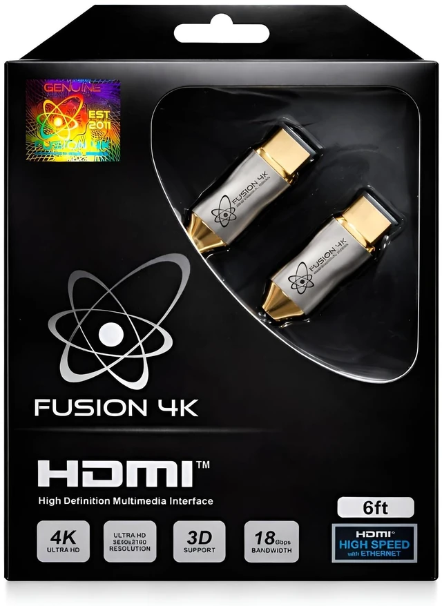 Main image of Fusion4k 4K HDMI Cable 6 Feet - High Speed 18Gbps | 4K@60Hz 2K@144Hz 1080p@240Hz | HDR ARC Dolby Atmos | Braided Cord for PS5, Xbox Series X, Apple TV, Roku, Soundbar, Gaming Monitor