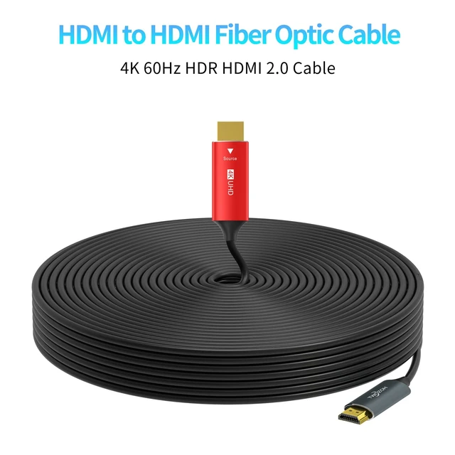 Alt view image 2 of 7 - Twozoh HDMI Fiber Optic Cable 250FT, Long 4K Fiber HDMI Cord Supports 4K@60Hz/18Gbps