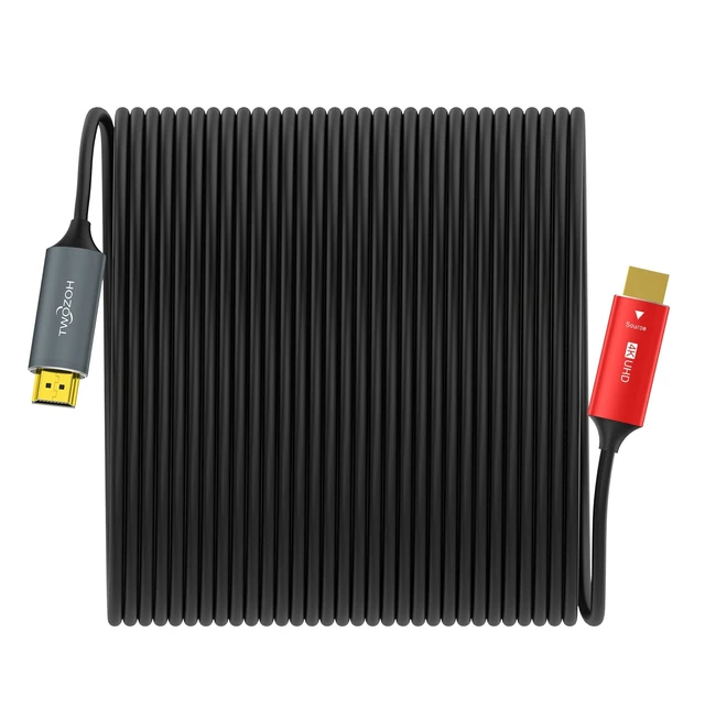 Alt view image 4 of 7 - Twozoh HDMI Fiber Optic Cable 250FT, Long 4K Fiber HDMI Cord Supports 4K@60Hz/18Gbps