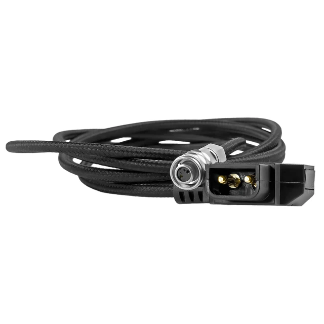 Alt view image 2 of 4 - KONDOR BLUE | 48" D-Tap/P-Tap to 2-Pin Weipu Style Braided Power Supply Cable | Compatible with Many DC Plug Battery Options Including BMPCC 4K/6K | Black