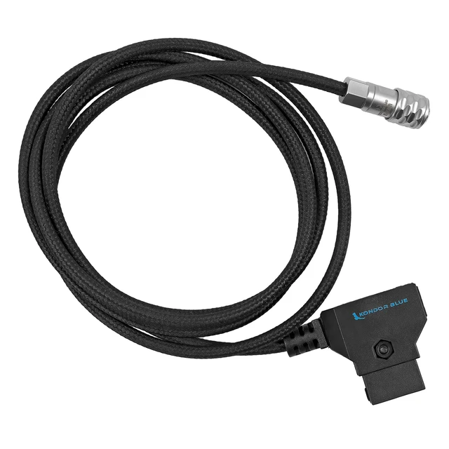 Main image of KONDOR BLUE | 48" D-Tap/P-Tap to 2-Pin Weipu Style Braided Power Supply Cable | Compatible with Many DC Plug Battery Options Including BMPCC 4K/6K | Black