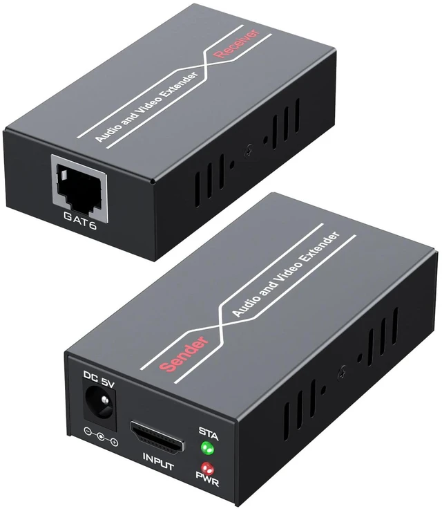 Main image of HUIGUCOMM HDMI Extender Over Ethernet, 196ft 1080P 60Hz with POC and EDID | HDMI Over Cat5e Cat6 Cat7 Balun Kit, Bi-Directional POC, 3D Support for TV, Projector, Monitor and Home Theater