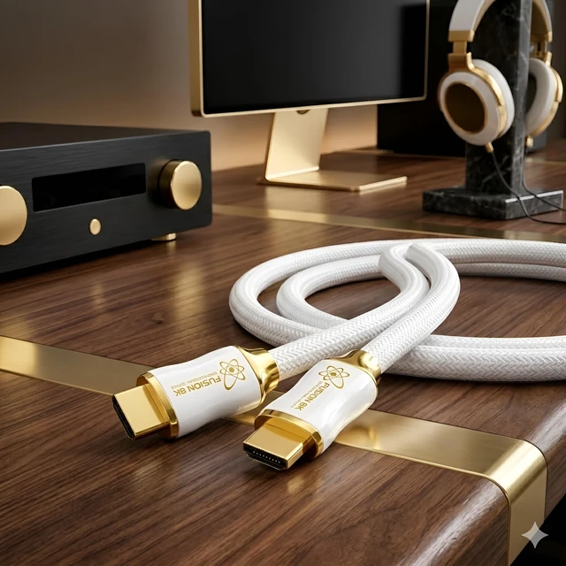 Alt view image 3 of 7 - Fusion8K White HDMI 2.1 Cable 6 Feet - Certified 48Gbps 8K@60Hz 4K@120Hz 10K | HDR Dolby Vision eARC | Braided Cord for PS5 Xbox Series X Apple TV 4K
