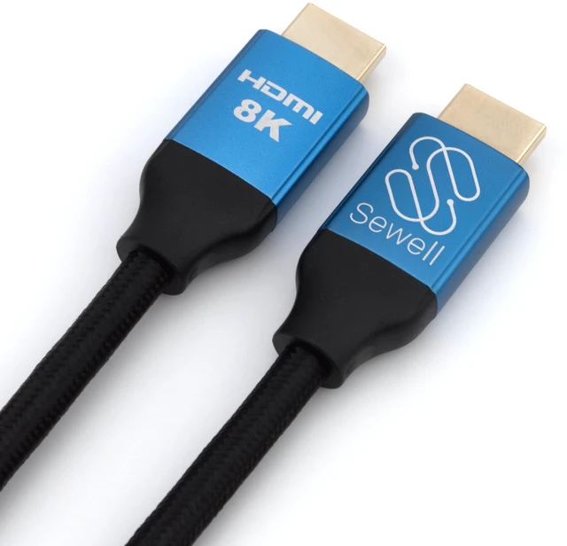 Main image of Sewell HDMI 2.1 Ultra High Speed Cable, 8K 60Hz, 4K 165Hz/120Hz, 48Gbps | Dynamic HDR, eARC, Braided Cord with Anodized Aluminum Heads, Compatible with PS5, Xbox Series X, PC, TV, Projector, 4K 144Hz