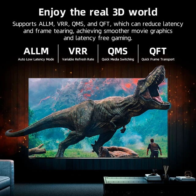 Alt view image 6 of 7 - Kirzi 8K HDMI Fiber Optic Cable 30ft, 4K120 8K@60Hz HDMI 2.1 Cable, 48Gbps Ultra High Speed Slim HDMI Optical Audio Cable HDMI Cord, eARC HDR10 HDCP 2.2 Compatible with PS5 Xbox TV Projector