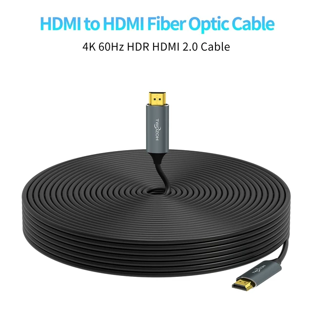 Alt view image 3 of 7 - Twozoh Fiber Optic HDMI Cable 60FT, 4K Fiber HDMI to HDMI Cable 4K/60Hz (4:4:4 HDR10 HDCP2.2) 1440p 144Hz 18Gbps High Speed UHD Fiber HDMI Cord(20M)