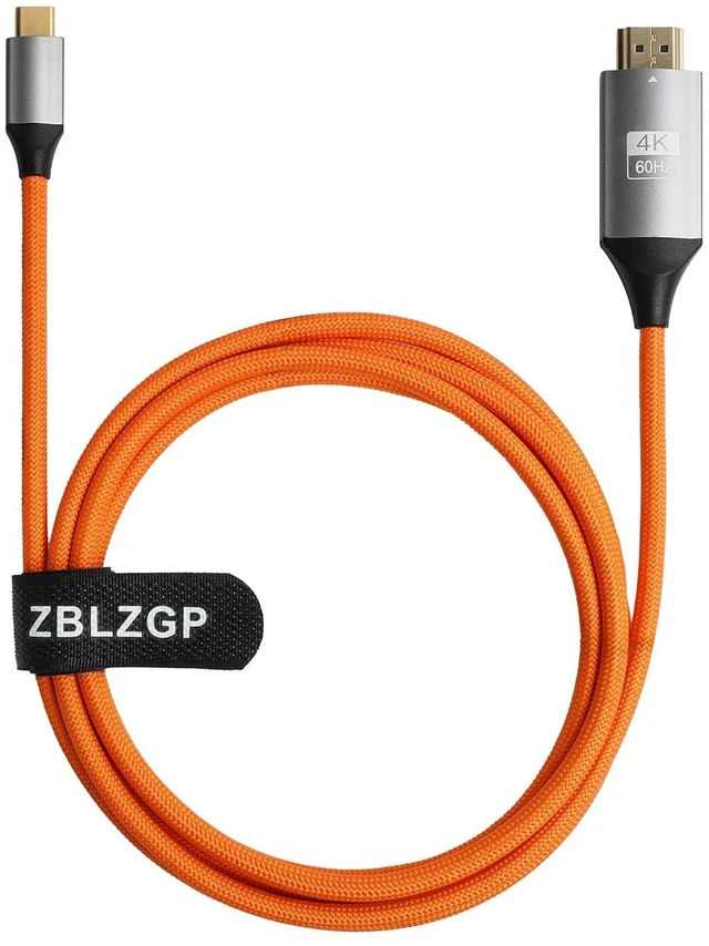 Main image of ZBLZGP USB C to HDMI Male Cable, 4K 60Hz Ultra HD Video Cord, High Speed Data Transfer, 6FT Compatible with Canon EOS R5, Sony A7S III, Atomos Ninja V Monitor