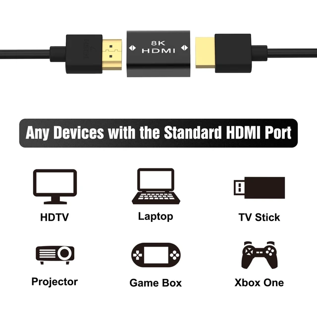 Alt view image 4 of 7 - LEENUE Coupler 8K, Female to Female 2.1 HDMI Adapter, HDMI Connector 8K HDR Extender for HDTV @60Hz / 4K@120Hz, Single Gang Cord Hider for TV Home Theater System