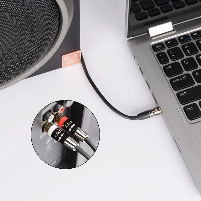 Alt view image 5 of 7 - J&D 2 RCA Extension Cable and 3.5 mm to Dual RCA Audio Cable (20 FT) Bundle