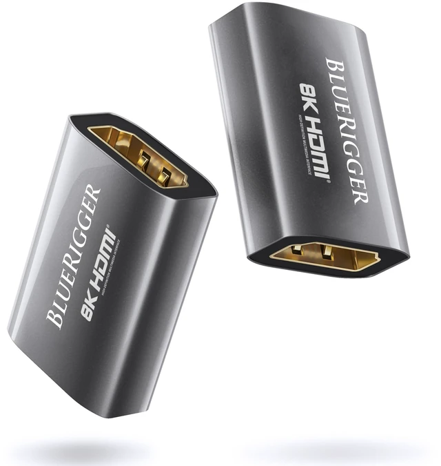 Main image of BlueRigger 8K HDMI Coupler - 2 Pack (8K 60Hz, 3D, Female to Female Adapter, 2.1 HDMI Extender, Union Connector) - Compatible with HDTV, Gaming Console, Monitor, Laptop, Projector, TV Box