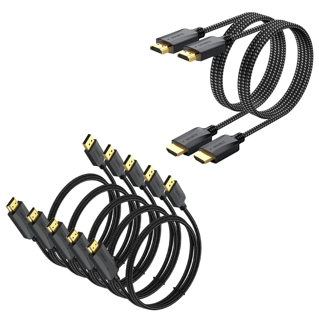 Main image of XiAyriky 3FT HDMI Cable 2-Pack & 1.5FT DP to HDMI Cable 5-Pack Bundle: 4K@60Hz HDMI & DP to HDMI Cables with HDR, ARC, HDCP 2.2 for Multi-Monitor Setup, PC, Gaming, Office, and Home Theater