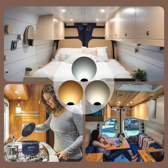 Alt view image 6 of 6 - ALOVECO LED RV Ceiling Interior Lights, 12V LED Lights for RV 2700-6000K 12V Recessed Lights Remote Control Dimmable Waterproof Camper Interior Lighting for Boat Motorhome Yacht 6 Packs