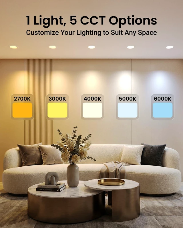 Led Light Recess 12 Pack 6 Inch Retrofit LED Recessed Lights, 5CCT, 13W=75W, Dimmable ...