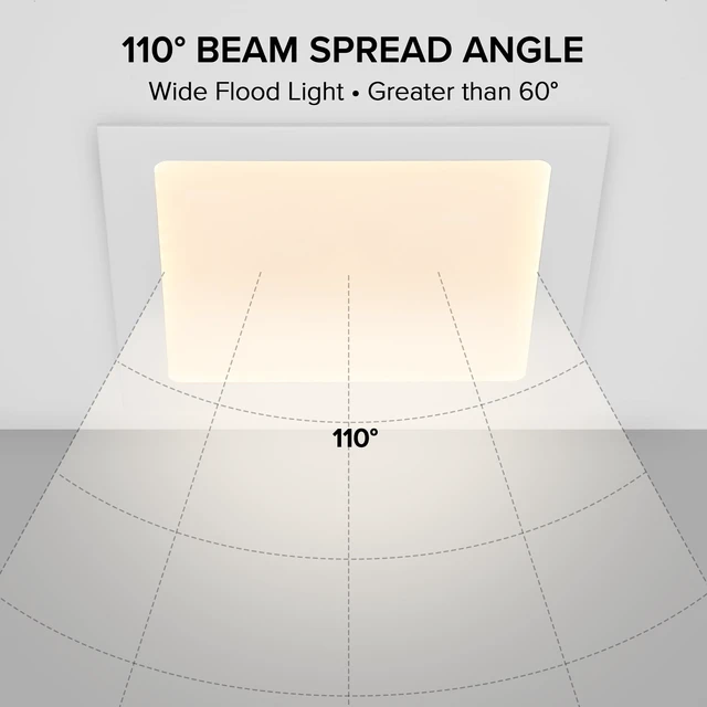 Alt view image 6 of 7 - Maxxima 8 in. 5 CCT Square Slim Recessed LED Downlight, 1600 Lumens, White | Color Selectable 2700K/3000K/3500K/4000K/5000K, Flat Panel Dimmable Light Fixture, Canless with J-Box Included