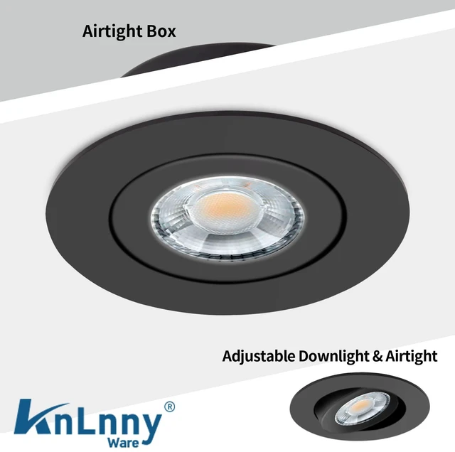 Alt view image 2 of 7 - KnLnny Ware Black Recessed Lights 4 Inch 6Pack,Dimmable,5 CCT | 9W, IC Rated Air Tight, Swivel Adjustable Eyeball Downlight with J Box, 180° Rotation Canless LED Ceiling Light