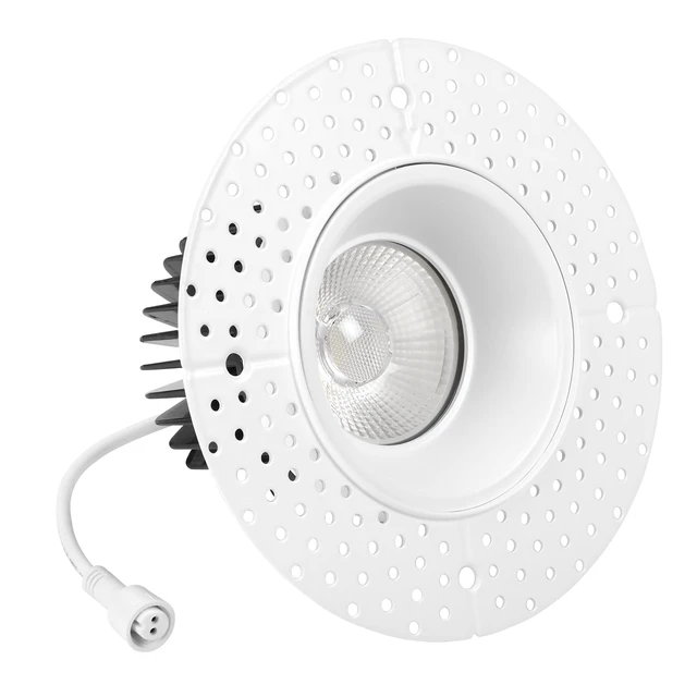 Alt view image 2 of 7 - Maxxima 4" White Trimless Anti-Glare LED Downlight, 1000 Lumens, 5 CCT | Color Temperature Selectable 2700K/3000K/3500K/4000K/5000K, Dimmable, 90 CRI, J-Box Included, Ultra-Thin Canless IC Rated