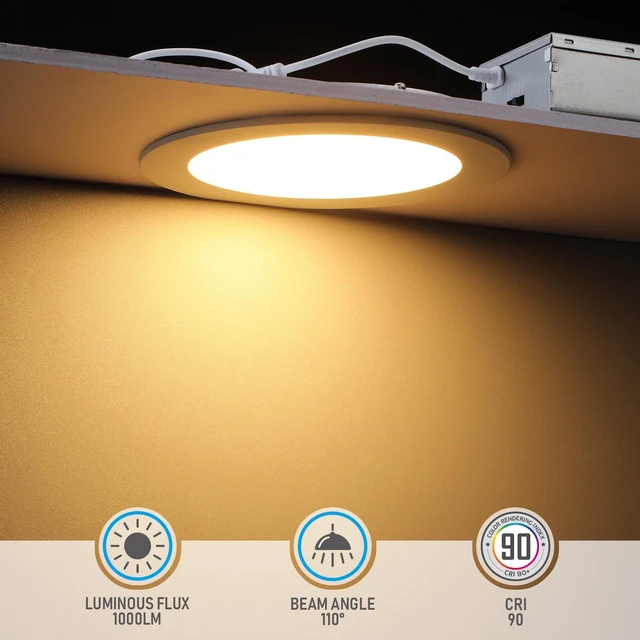 Alt view image 4 of 7 - TORCHSTAR 12-Pack 5CCT 6 Inch LED Recessed Ceiling Light, CRI 90 | 1000lm Dimmable Slim Canless Downlight with J-Box, 2700K3000K3500K4000K5000K, ETL Listed