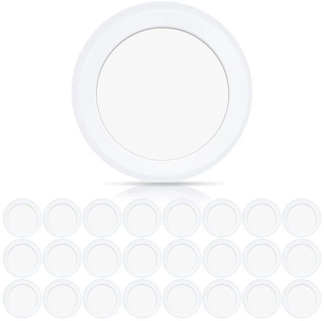 Main image of ECOELER 6 Dimmable LED Flush Mount Disc Lights, 16.5W, 1000Lm, 5000K Day Light, Surface Mount Ceiling Light Installs with Junction Box or Recessed Can, Energy Star & ETL-Listed, 24 Pack