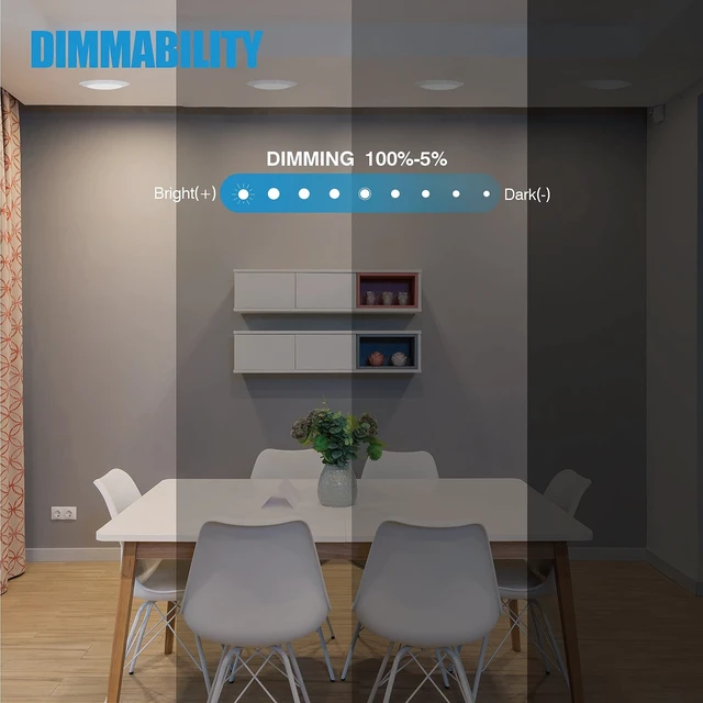Alt view image 5 of 7 - ECOELER 6 Dimmable LED Flush Mount Disc Lights, 16.5W, 1000Lm, 5000K Day Light, Surface Mount Ceiling Light Installs with Junction Box or Recessed Can, Energy Star & ETL-Listed, 24 Pack